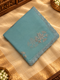 Premium designer organza saree- 902608 Aqua