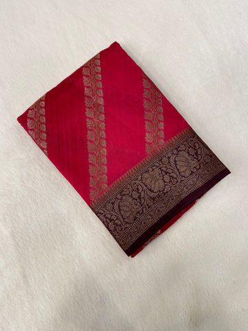 Pure Chanderi Saree (Pink)