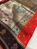 Premium Quality Tussar Saree in Paithani Weaves With Satin Border