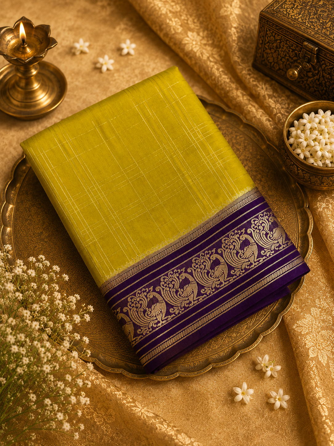 Premium crepe semi Mysore Silk Saree