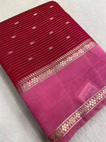 Premium Assam Silk Saree (Pink)