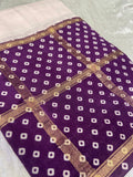 Premium Crepe Silk Saree With Bhandani Design- Purple