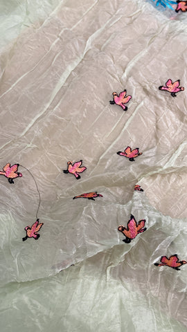 Pure Paper Crush Organza Saree