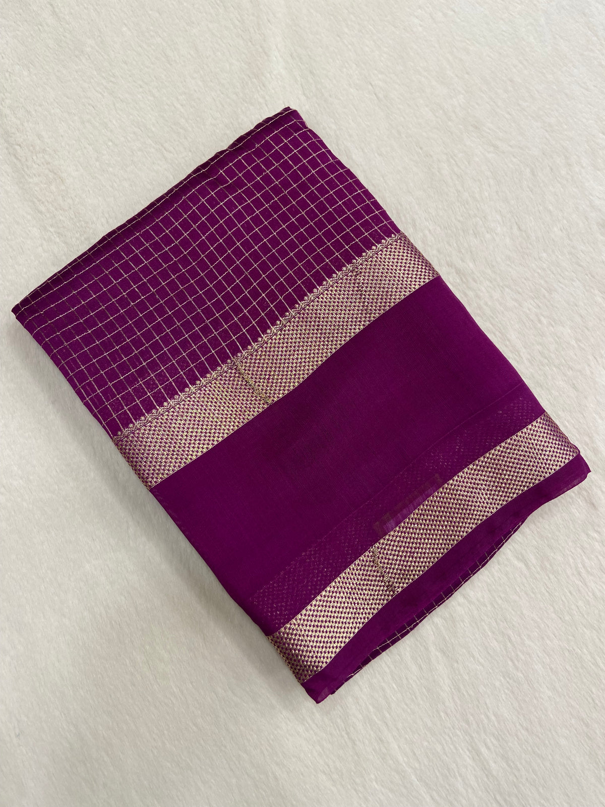 Premium Chanderi Saree (Wine)