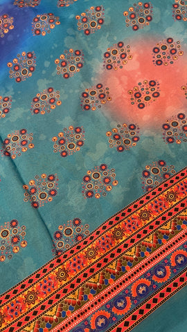 Banarasi Kalamkari Saree With Mirror Work