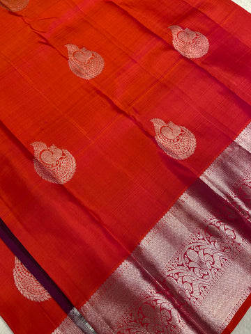 Pure 1G zari handloom Kanjeevaram silk mark certified saree