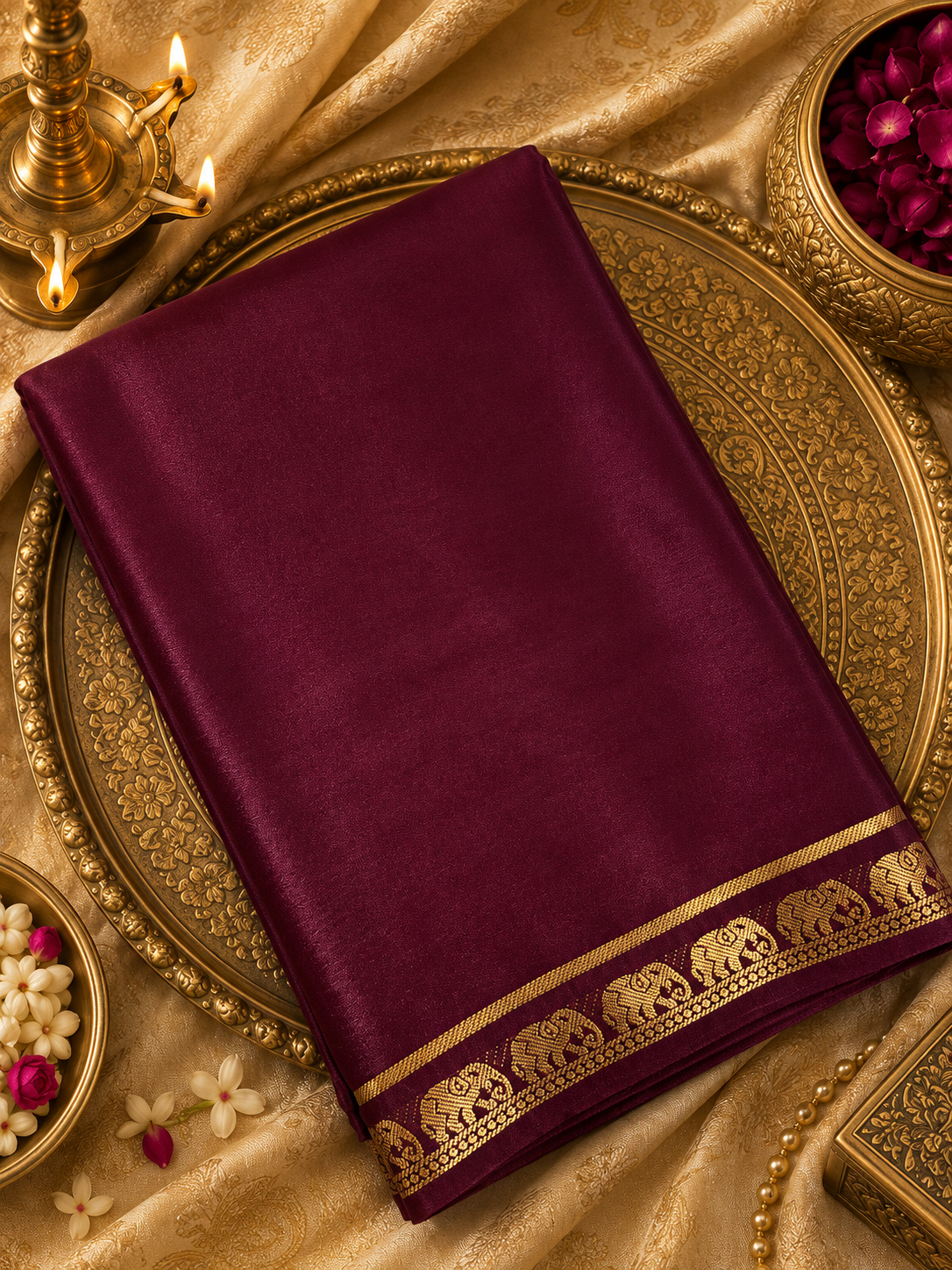 Premium semi mysore crepe silk saree