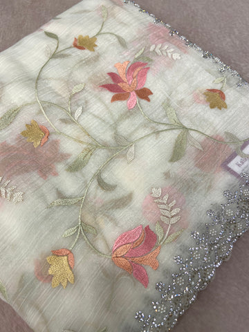 Premium Crush Organza Saree