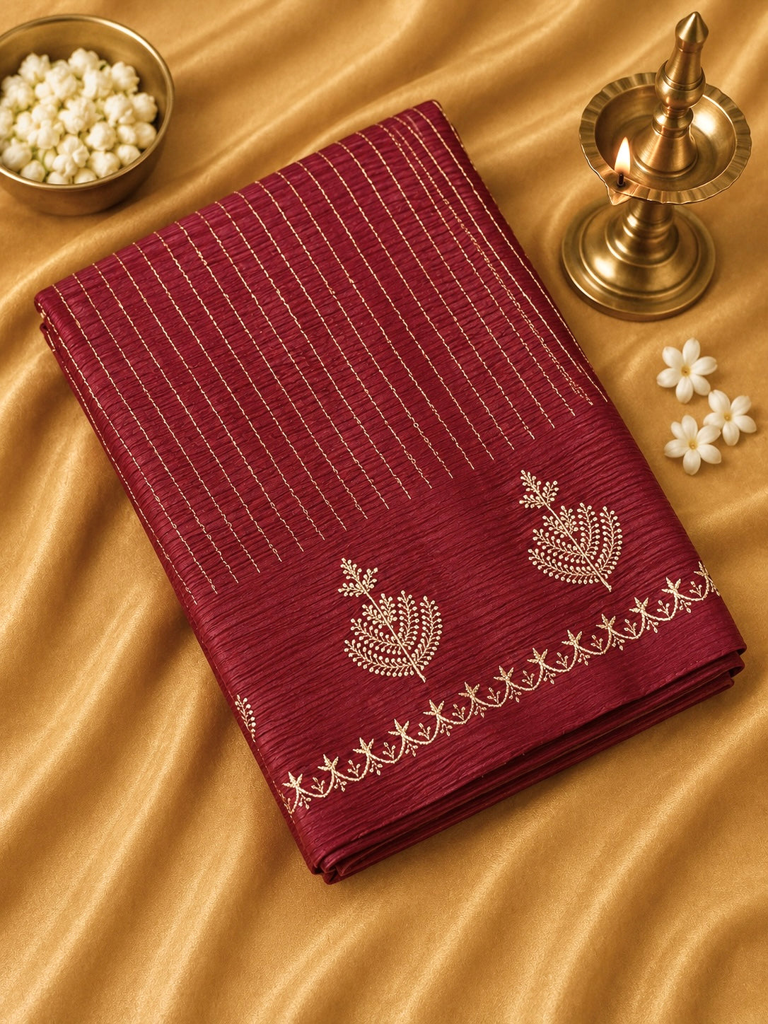 Russian Silk Saree With Embroidery