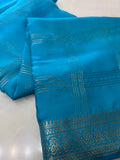 Pure Mix Mysore Crepe Silk Saree- Sky blue