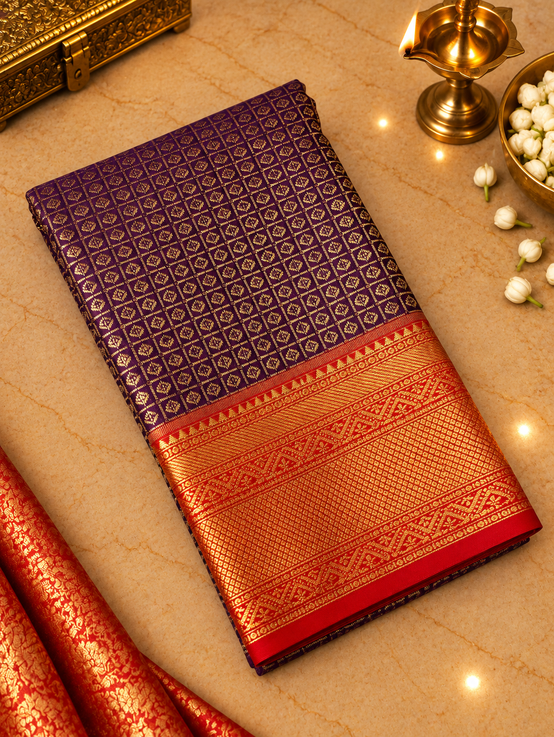 Premium Bridal Semi Kanchipuram Silk Saree - 902334
