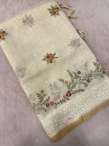 Premium Organza With Embroidery Saree🌸