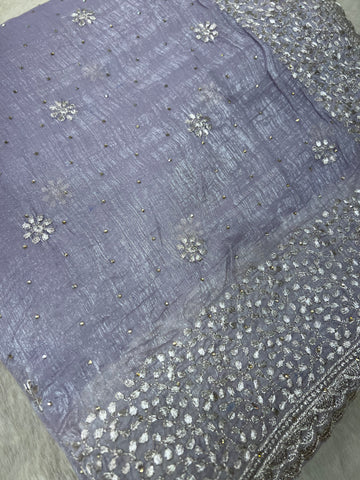 Premium Crush Organza Saree 💜
