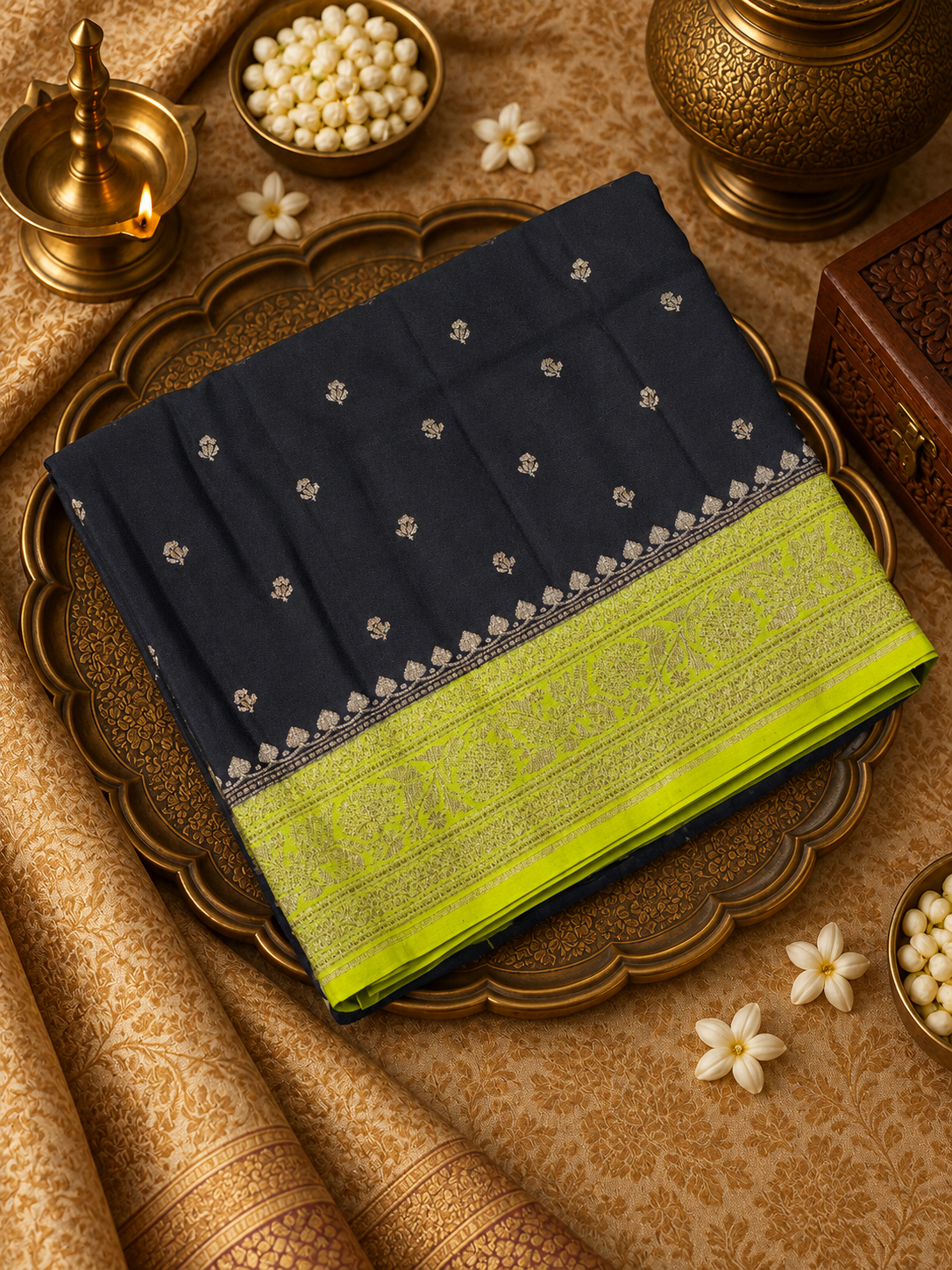 Pure Crepe Banarasi Silk Saree