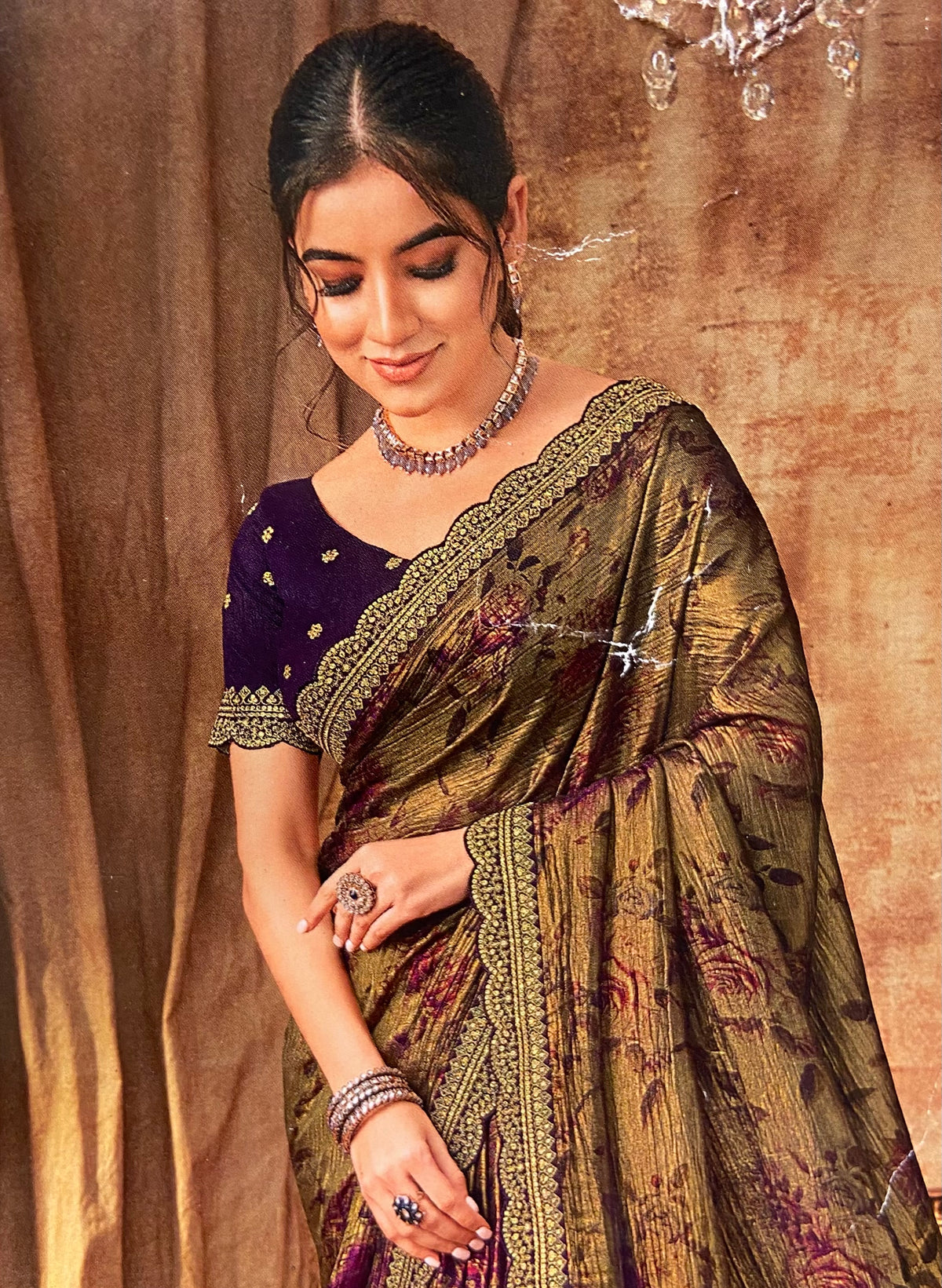 Premium Crush Organza Saree
