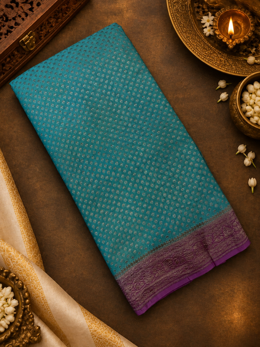 Pure crepe khaddi Banarasi saree- Silk mark certified- GS