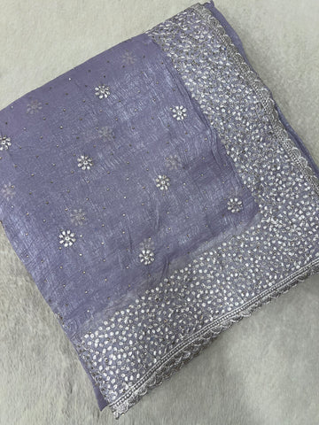 Premium Crush Organza Saree 💜