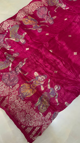 Premium Quality Semi Mashru Silk Saree with Scalloped border