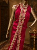 Premium Satin Crepe With Bandhini Border