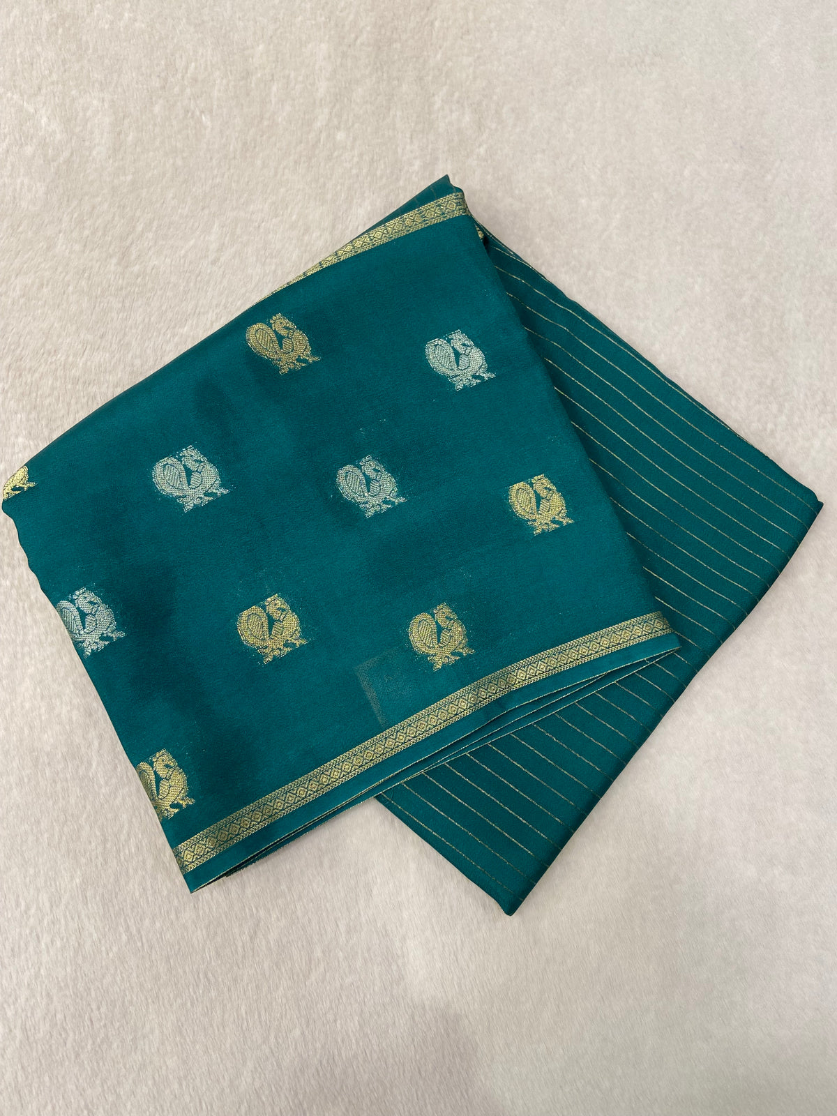 Pure Mix Semi Crepe Mysore Silke Saree