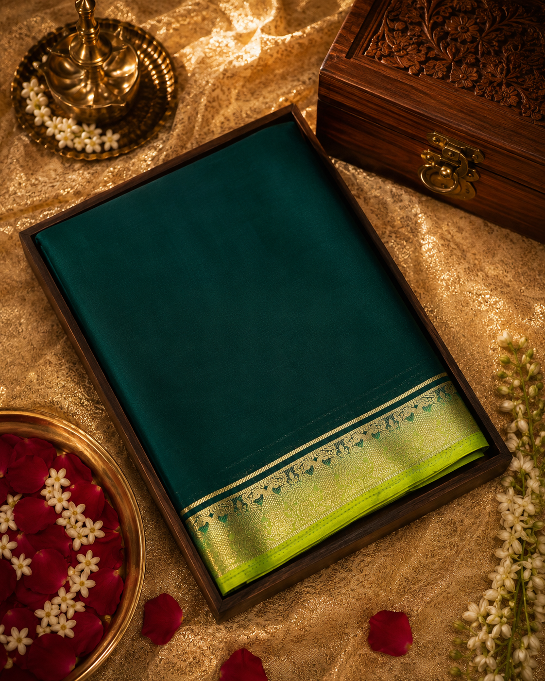 Premium Semi Mysore Crepe Silk Saree