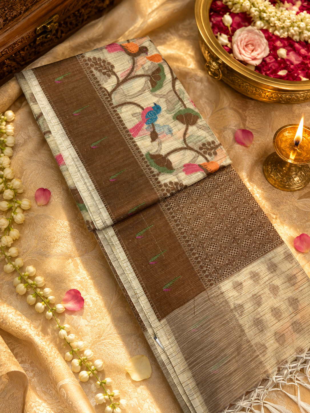 Premium Super Net Linen Saree
