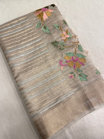 Pure tissue organza saree🌸