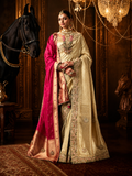 Pure handwork tissue kanjeevaram saree with dupatta