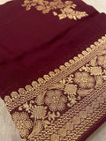 Premium Crepe Georgette Saree (wine)