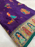 Premium Banarasi Crepe Kalamkari Saree