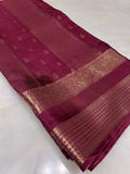 Pure Mix Crepe Mysore Silk Saree- Deep wine