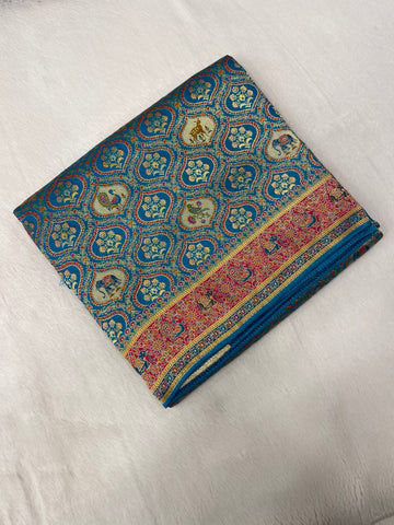 Pure Banarasi Crepe Kalamkari Saree