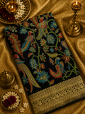 Premium Banarasi Crepe Kalamkari Saree🖤