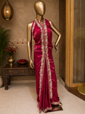 Premium Satin Crepe With Bandhini Border