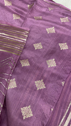 Premium Organza With Embroidery Saree (Lavender)