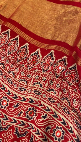 Premium Gajji Modal Silk Saree With Mirror Work❤️