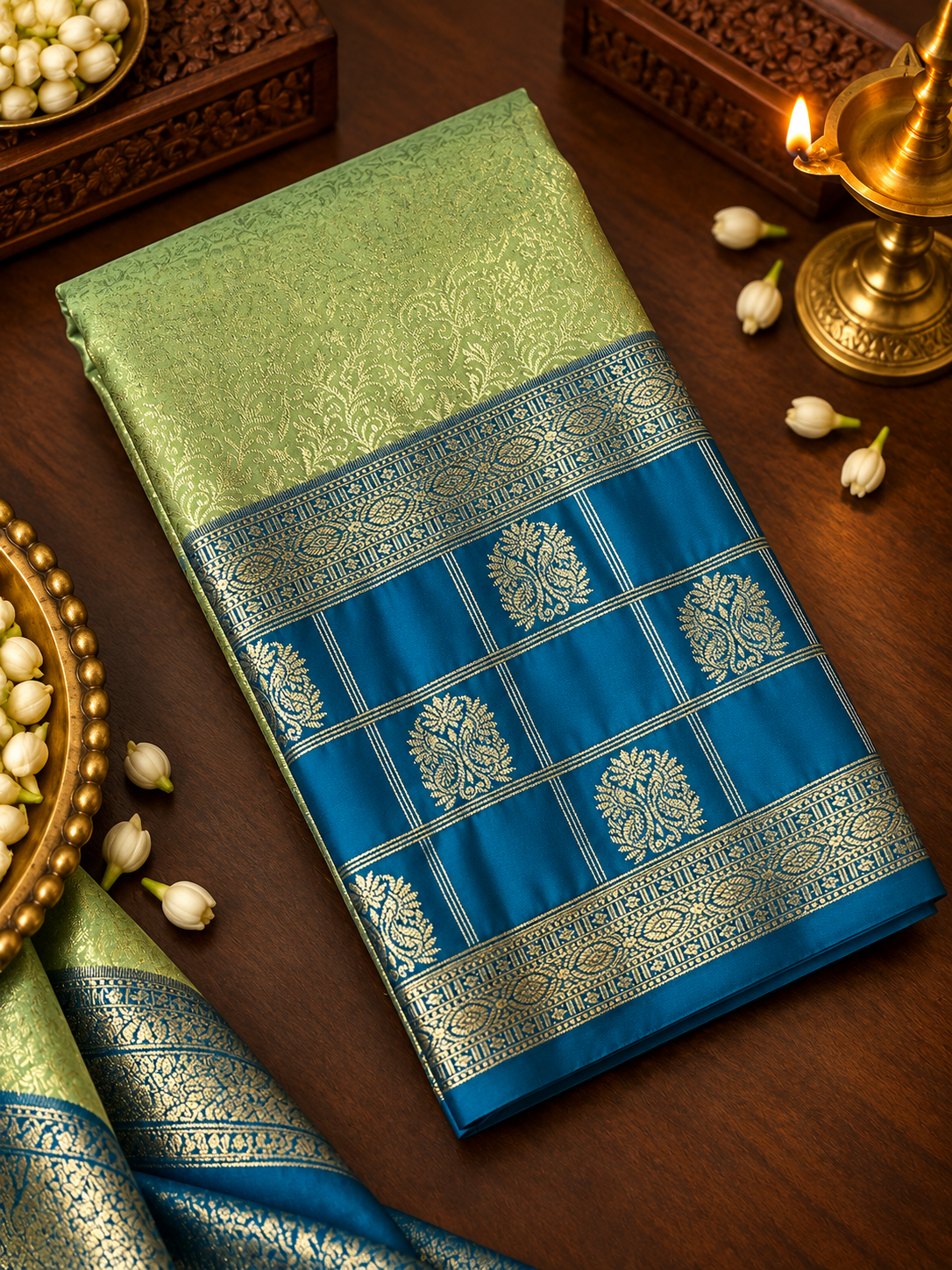 Premium Bridal Semi Kanchipuram Silk Saree - RF1306