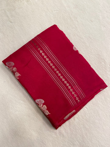 Pure Chinnon Saree (Pink)