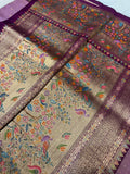 Premium Banarasi Crepe Kalamkari Saree