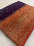Premium crepe Tussar saree- Winish purple