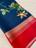 Pure Mix Printed Mysore Crepe Silk Saree