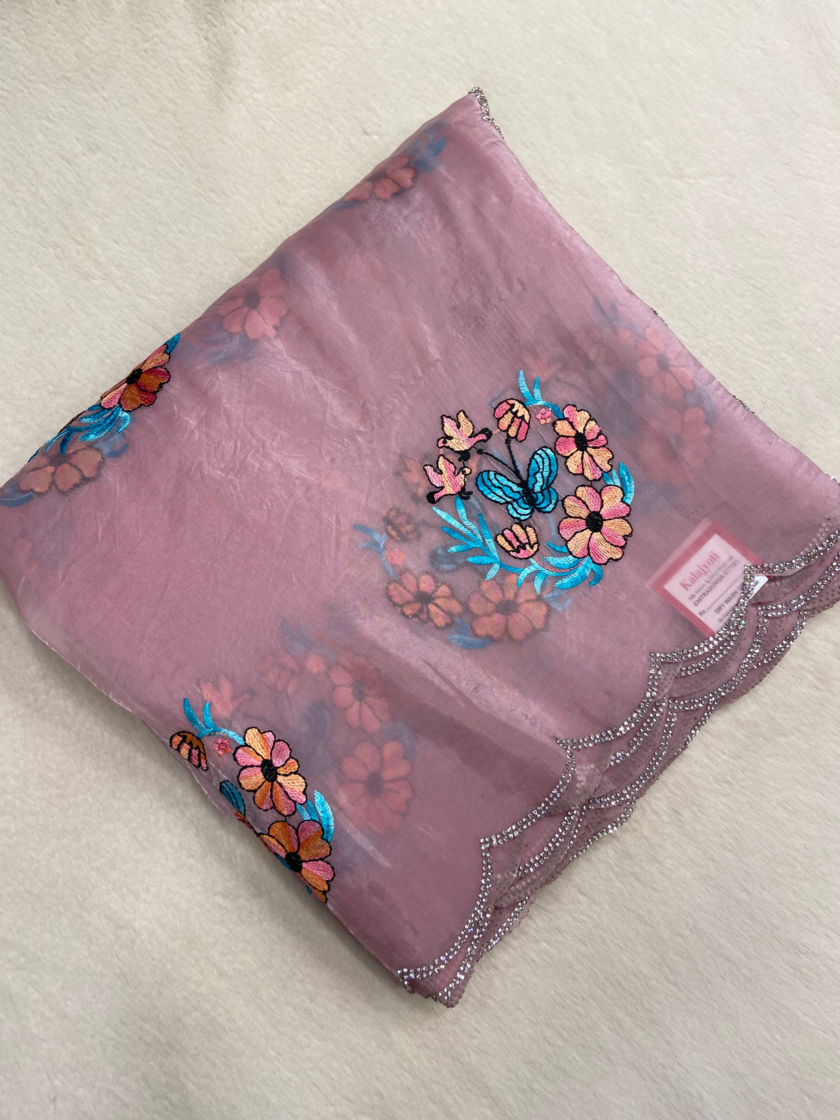 Pure Paper Crush Organza Saree