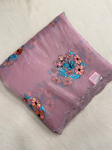 Pure Paper Crush Organza Saree