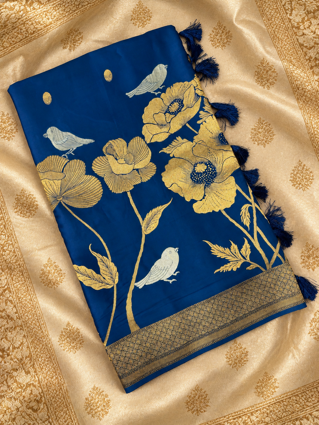 Pure Crepe Satin Silk Saree- 902218
