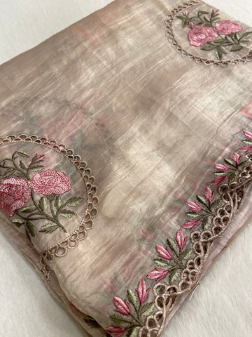 Pure paper crush organza saree 🌹