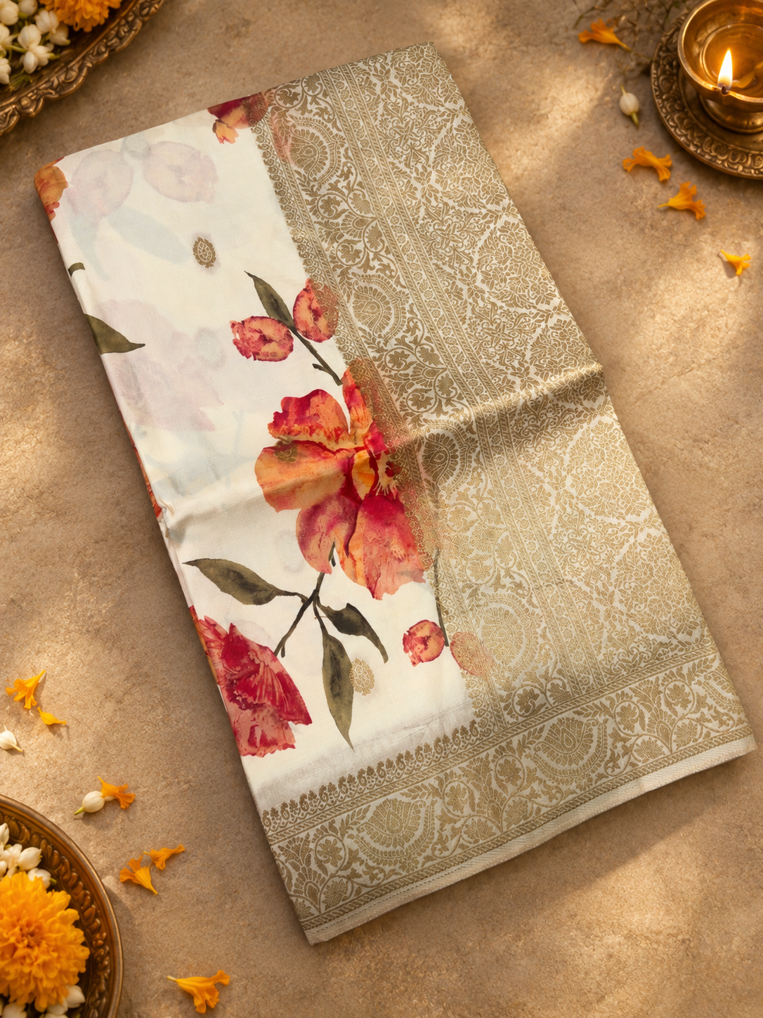 Digital Print Concept in Premium Semi Kanchipuram Silk Saree -902639