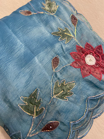 Pure paper crush organza saree