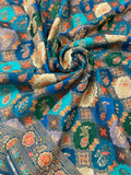 Pure Banarasi Crepe Satin Kalamkari Saree