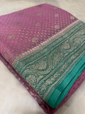 Pure crepe khaddi Banarasi saree- Silk mark certified