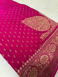 Pure crepe khaddi Banarasi saree- Silk mark certified